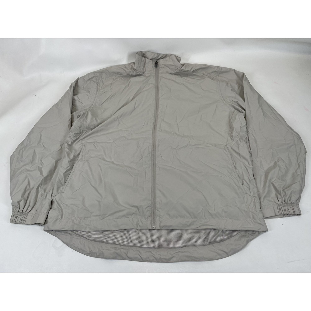 Callaway Golf Full‎ Zip Windbreaker Jacket Mens Size L Beige
